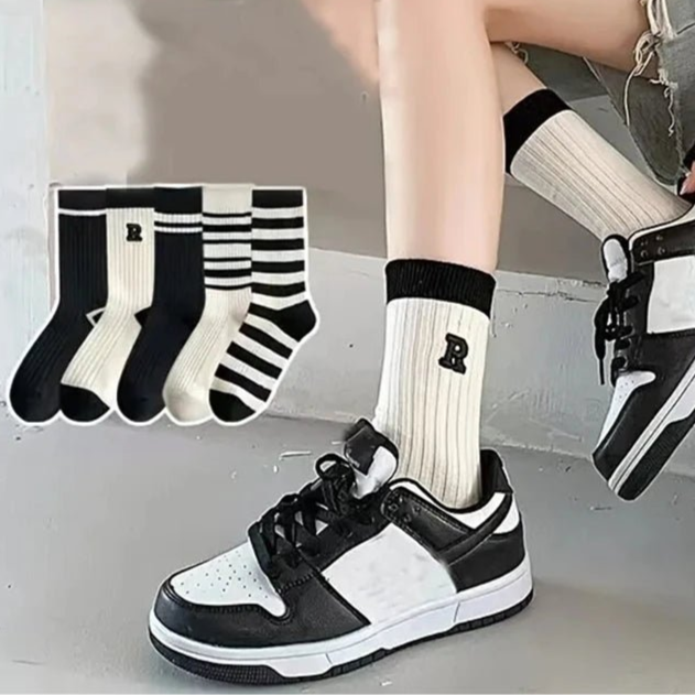 10 Pairs Women Cartoon Patterned Socks Trendy And Fashionable Versatile Socks Lightweight Breathable Comfortable Casual Socks - Checkouts UK