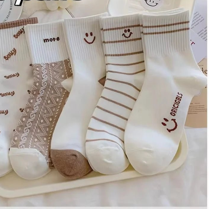 10 Pairs Women Cartoon Patterned Socks Trendy And Fashionable Versatile Socks Lightweight Breathable Comfortable Casual Socks - Checkouts UK