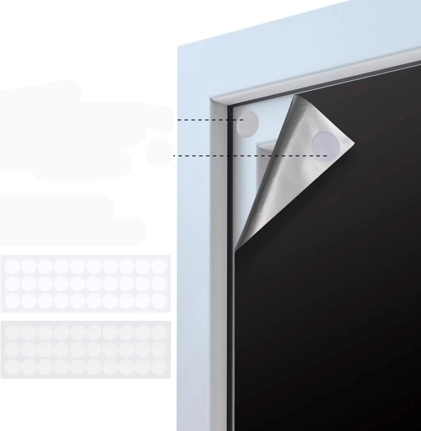 100% Blackout Curtain Removable Portable Travel Blocking Darkest Window Film Cloth Temporary DIY No Drill Blackout Curtains - Checkouts UK