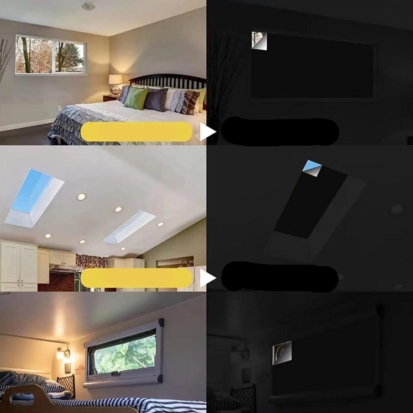 100% Blackout Curtain Removable Portable Travel Blocking Darkest Window Film Cloth Temporary DIY No Drill Blackout Curtains - Checkouts UK