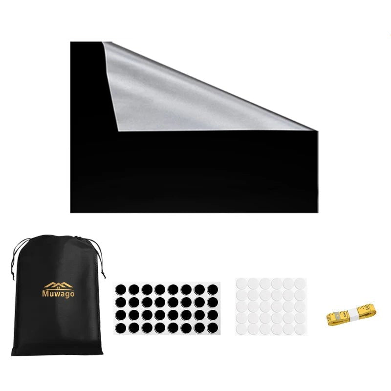 100% Blackout Curtain Removable Portable Travel Blocking Darkest Window Film Cloth Temporary DIY No Drill Blackout Curtains - Checkouts UK