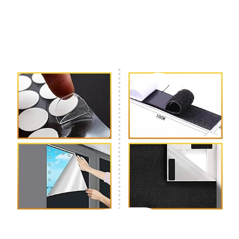 100% Blackout Curtain Removable Portable Travel Blocking Darkest Window Film Cloth Temporary DIY No Drill Blackout Curtains - Checkouts UK