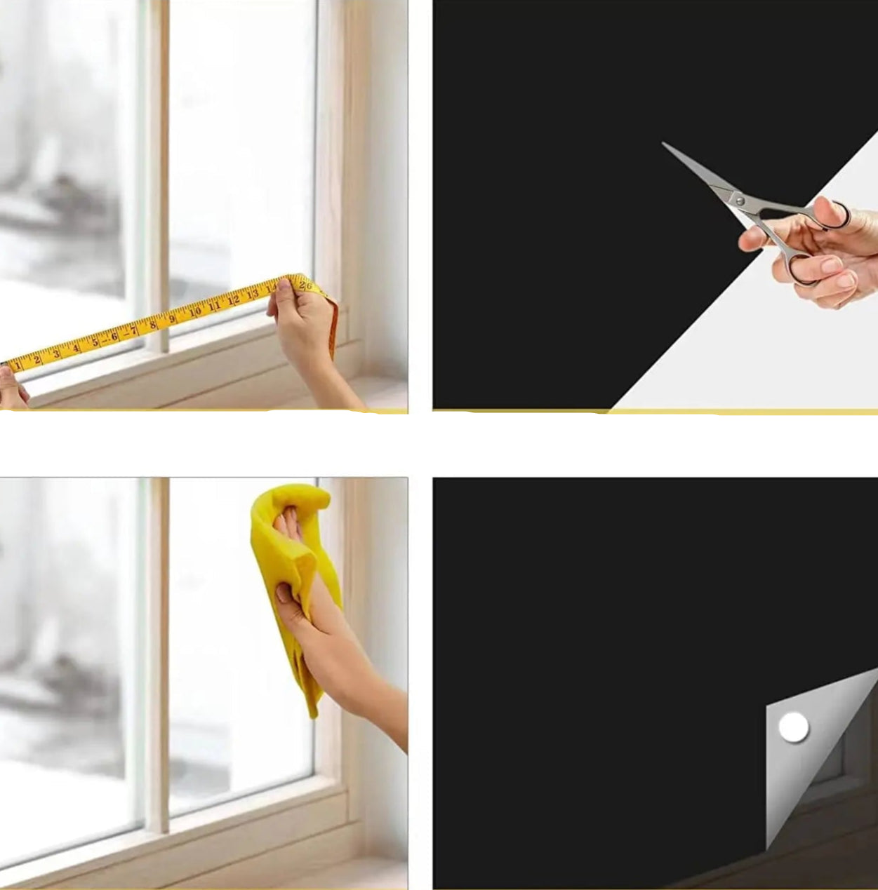 100% Blackout Curtain Removable Portable Travel Blocking Darkest Window Film Cloth Temporary DIY No Drill Blackout Curtains - Checkouts UK