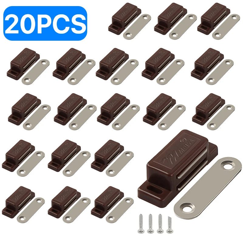10/20pcs Magnetic Cabinet Catches Magnet Door Stops Plastic Strong Door Cabinet Cupboard Closer Suction Furniture Hardware - Checkouts USA