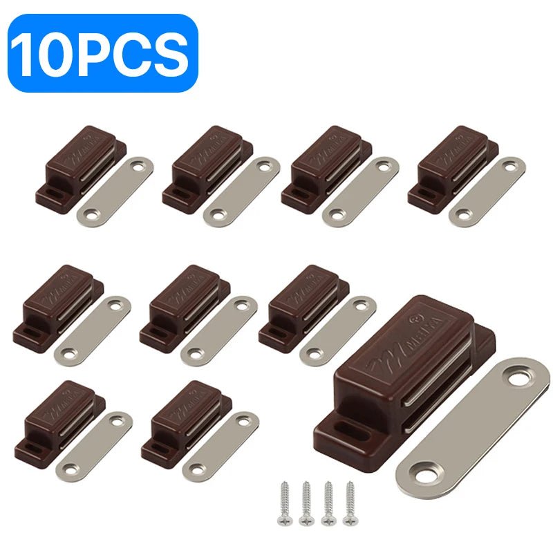 10/20pcs Magnetic Cabinet Catches Magnet Door Stops Plastic Strong Door Cabinet Cupboard Closer Suction Furniture Hardware - Checkouts USA