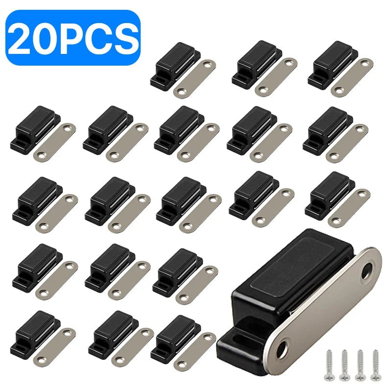 10/20pcs Magnetic Cabinet Catches Magnet Door Stops Plastic Strong Door Cabinet Cupboard Closer Suction Furniture Hardware - Checkouts USA