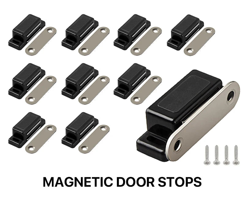 10/20pcs Magnetic Cabinet Catches Magnet Door Stops Plastic Strong Door Cabinet Cupboard Closer Suction Furniture Hardware - Checkouts USA
