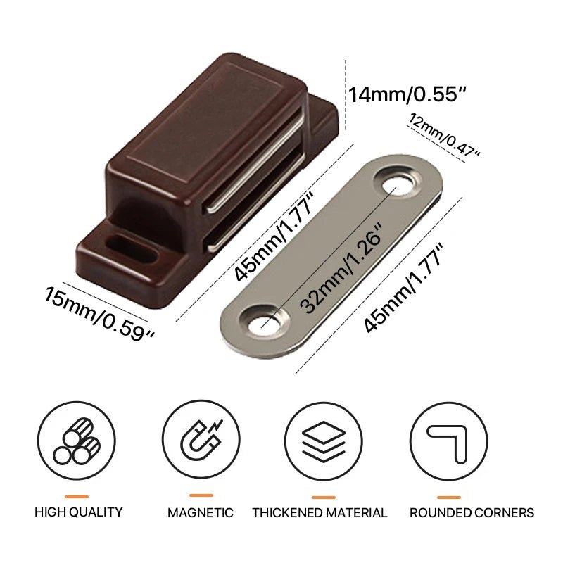 10/20pcs Magnetic Cabinet Catches Magnet Door Stops Plastic Strong Door Cabinet Cupboard Closer Suction Furniture Hardware - Checkouts USA
