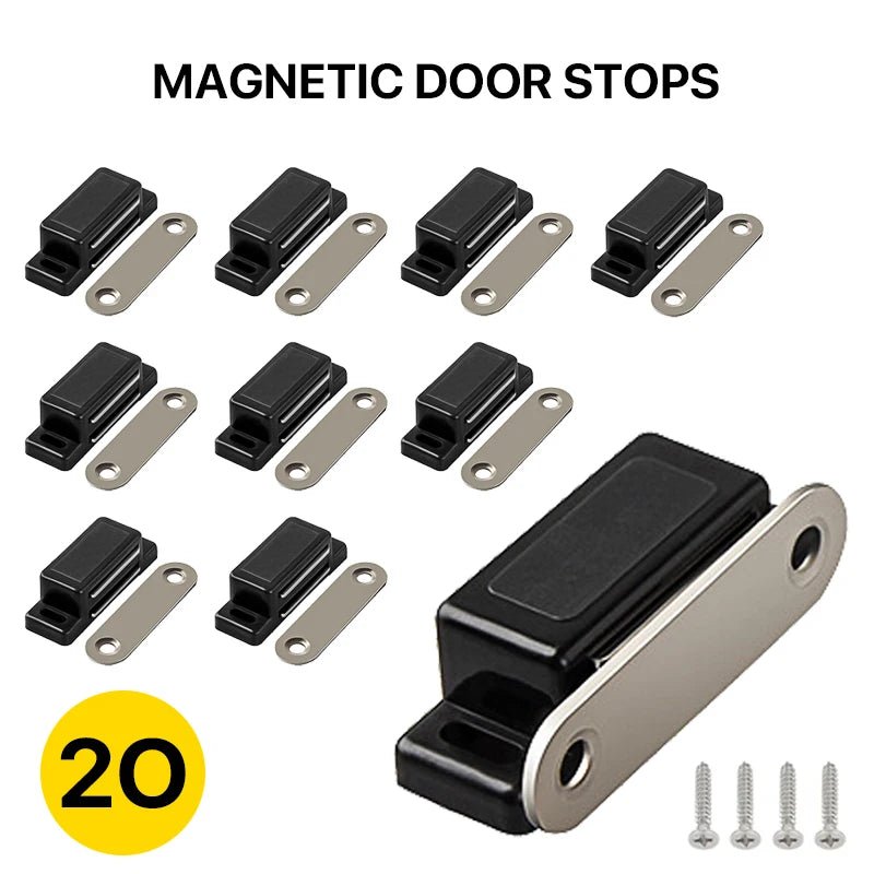 10/20pcs Magnetic Cabinet Catches Magnet Door Stops Plastic Strong Door Cabinet Cupboard Closer Suction Furniture Hardware - Checkouts USA
