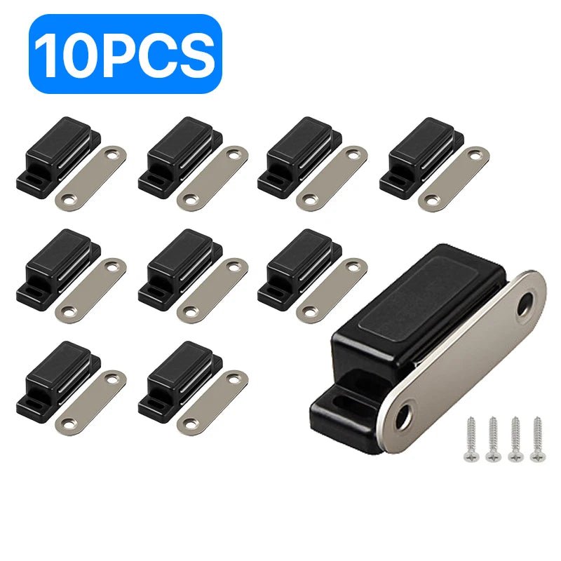 10/20pcs Magnetic Cabinet Catches Magnet Door Stops Plastic Strong Door Cabinet Cupboard Closer Suction Furniture Hardware - Checkouts USA