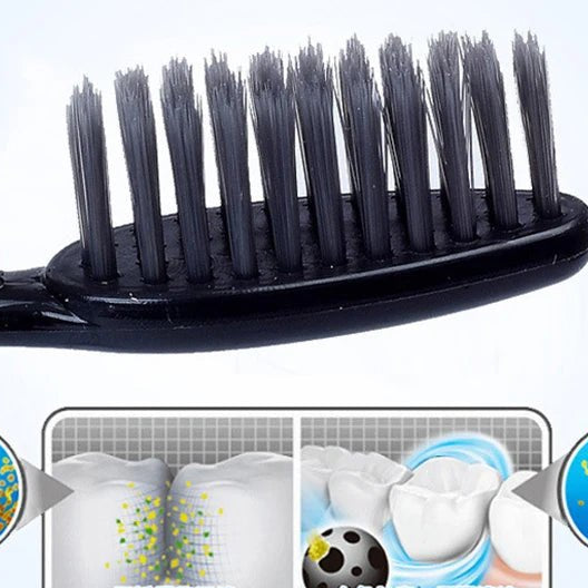 10pcs Soft - Bristle Toothbrush Adult Environmental Bamboo Charcoal Toothbrush Teeth Deep Cleaning Household Fine Wool Toothbrush - Checkouts UK