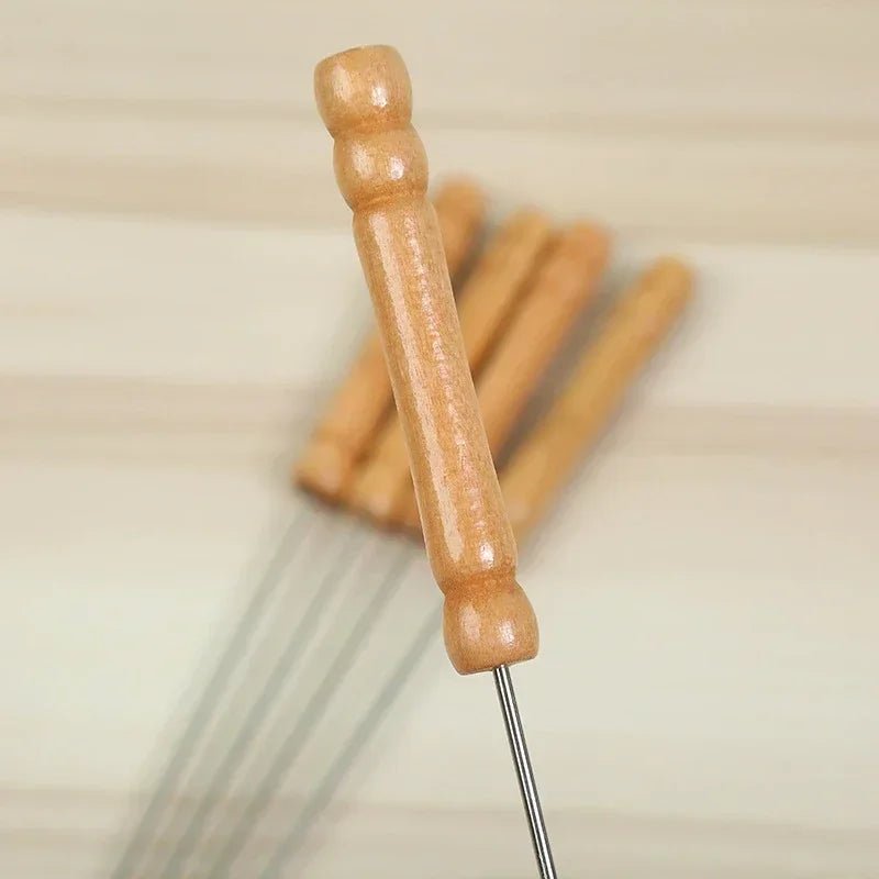 10Pcs Stainless Steel Barbecue Skewer Reusable BBQ Skewers For Outdoor Camping Picnic Cooking Tools BBQ Supplies - Checkouts UK