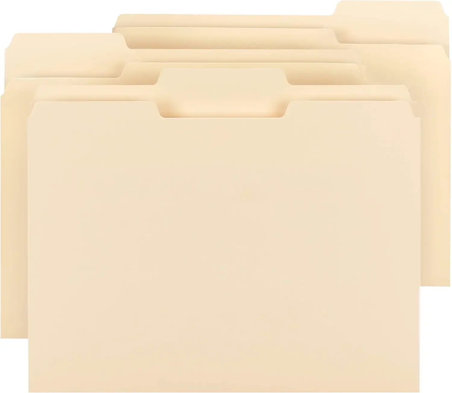10pcs/Pack Manila Tab Folders, Basics 1/3 - Cut Tab, Assorted Positions File Folders, Letter Size,A4,Legal Size,Document - Checkouts USA