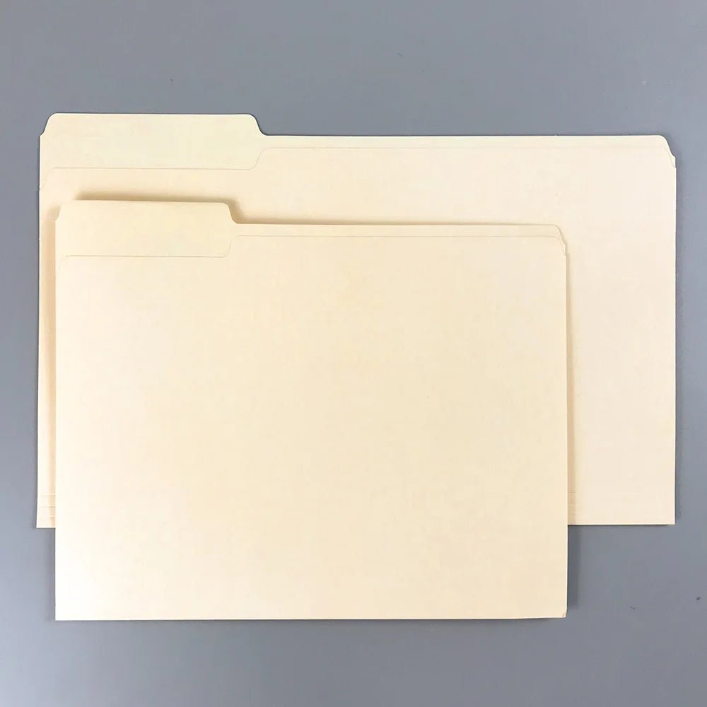 10pcs/Pack Manila Tab Folders, Basics 1/3 - Cut Tab, Assorted Positions File Folders, Letter Size,A4,Legal Size,Document - Checkouts USA
