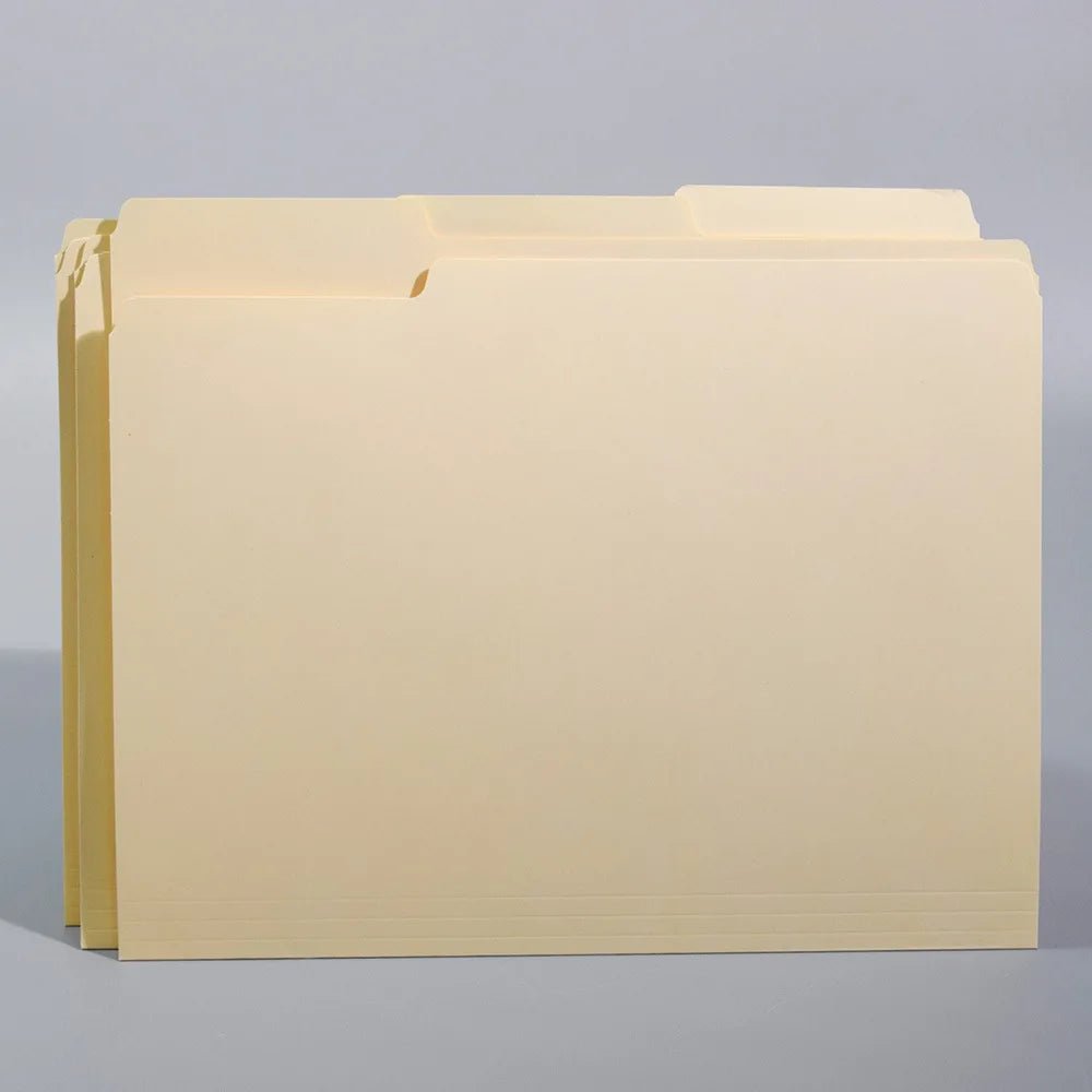10pcs/Pack Manila Tab Folders, Basics 1/3 - Cut Tab, Assorted Positions File Folders, Letter Size,A4,Legal Size,Document - Checkouts USA
