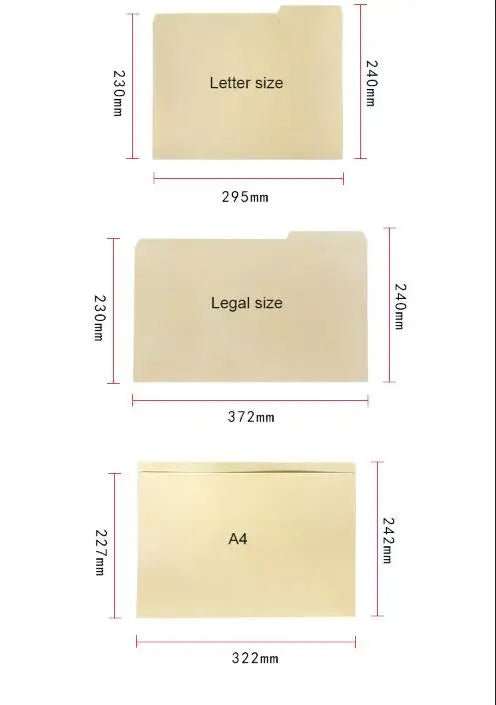 10pcs/Pack Manila Tab Folders, Basics 1/3 - Cut Tab, Assorted Positions File Folders, Letter Size,A4,Legal Size,Document - Checkouts USA