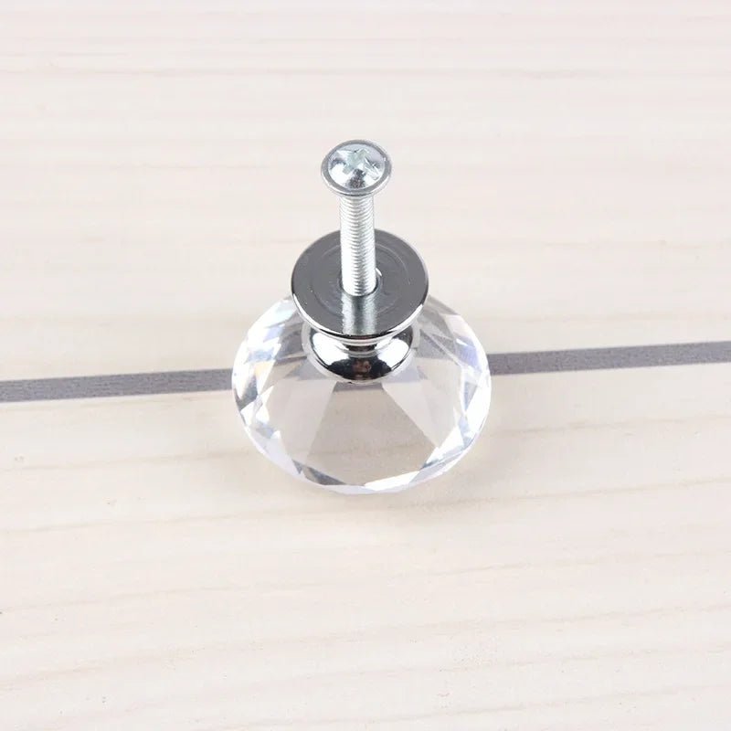10Pcs/set 30mm Diamond Shape Design Crystal Glass Knobs Cupboard Drawer Pull Kitchen Cabinet Door Wardrobe Handles Hardware - Checkouts USA