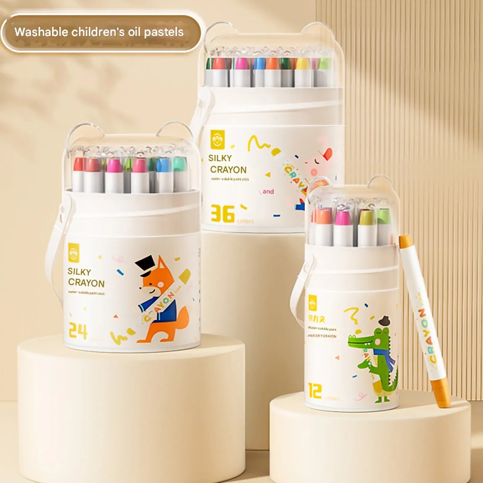 12/24/36/48 Color Children's CrayonOil Painting Stick Portable Barrel Not Dirty Hands Safe Washable Colorful Stick Art Supplies - Checkouts USA