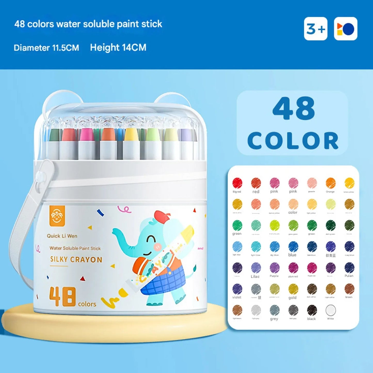 12/24/36/48 Color Children's CrayonOil Painting Stick Portable Barrel Not Dirty Hands Safe Washable Colorful Stick Art Supplies - Checkouts USA