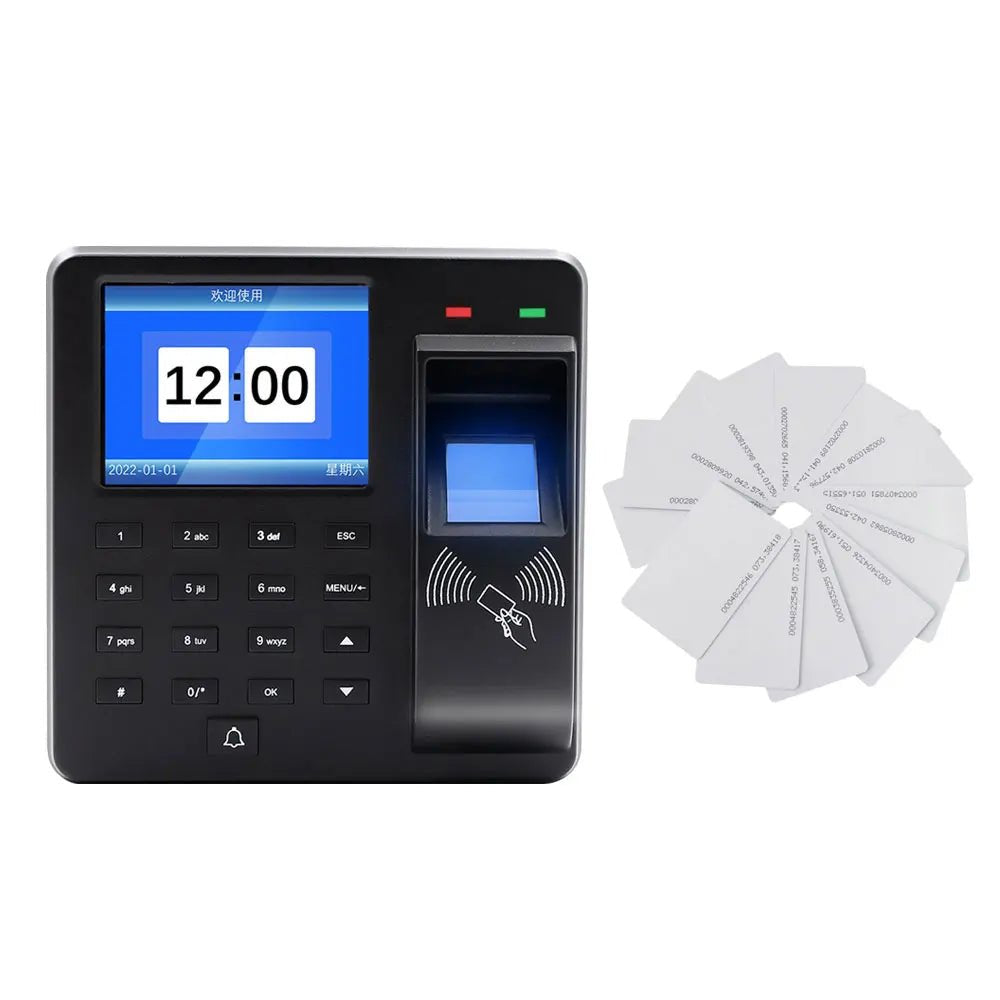 125Khz RFID Biometric Fingerprint Time Attendance Clock Recorder Employe Recognition Check in Time Recording Door Access Control - Checkouts UK
