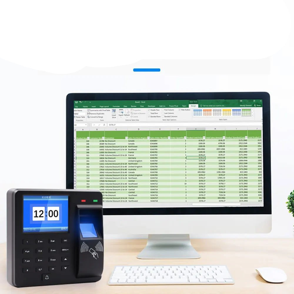 125Khz RFID Biometric Fingerprint Time Attendance Clock Recorder Employe Recognition Check in Time Recording Door Access Control - Checkouts UK