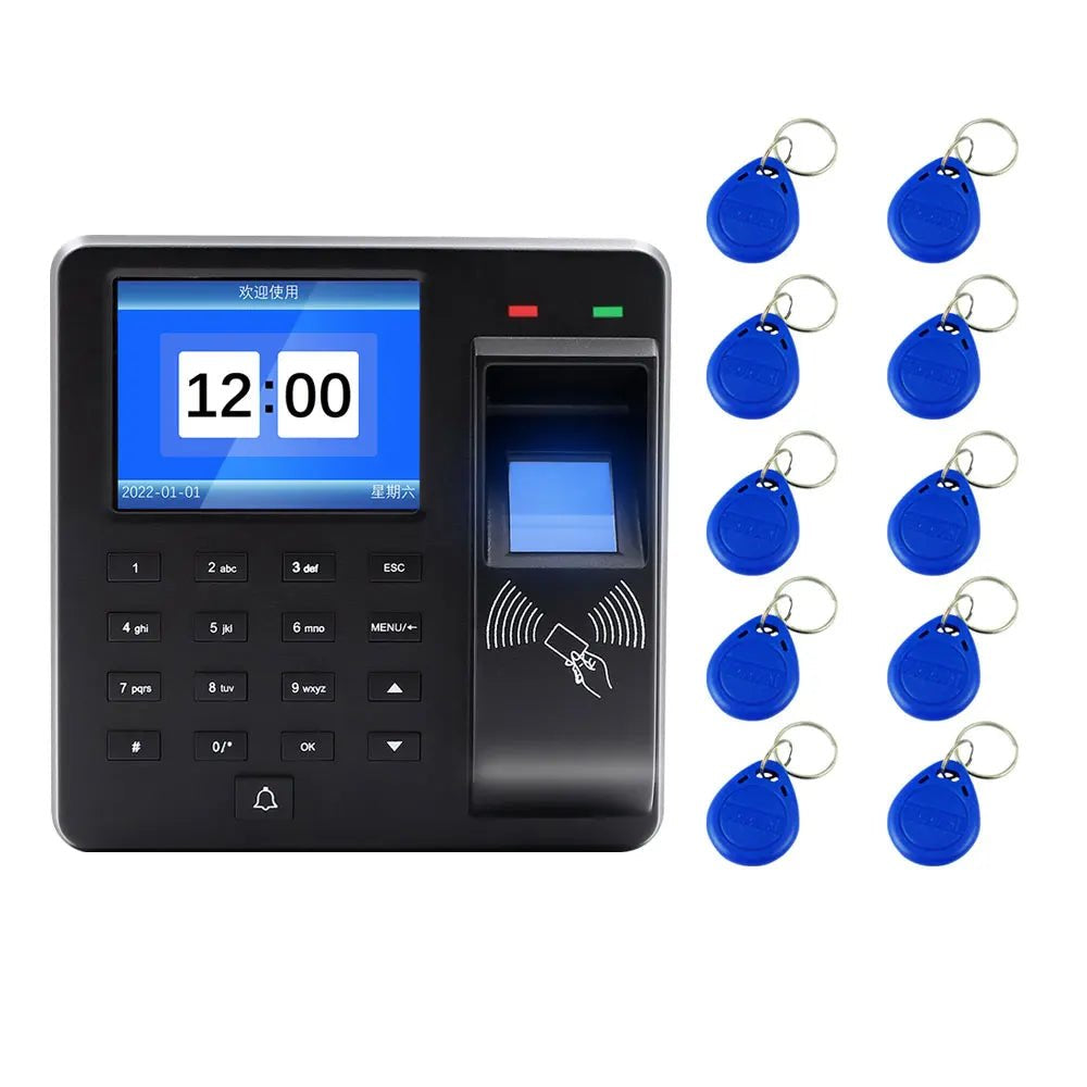 125Khz RFID Biometric Fingerprint Time Attendance Clock Recorder Employe Recognition Check in Time Recording Door Access Control - Checkouts UK