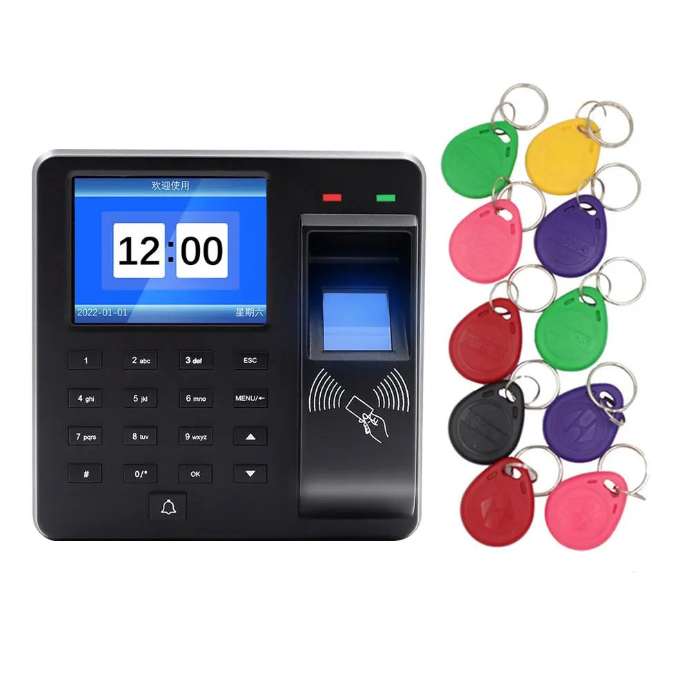 125Khz RFID Biometric Fingerprint Time Attendance Clock Recorder Employe Recognition Check in Time Recording Door Access Control - Checkouts UK