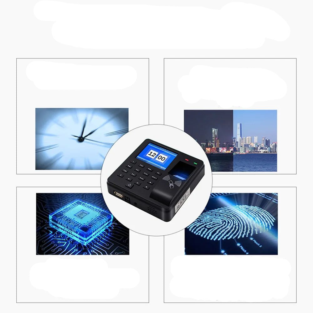 125Khz RFID Biometric Fingerprint Time Attendance Clock Recorder Employe Recognition Check in Time Recording Door Access Control - Checkouts UK