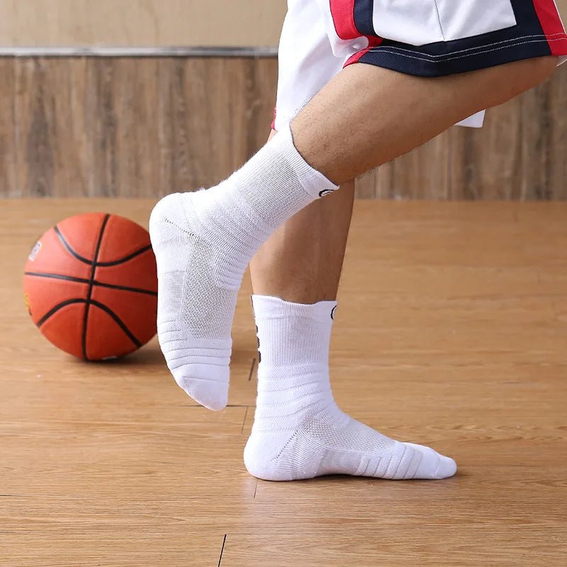 1/3pairs/Lot Men's Socks Compression Stockings Breathable Basketball Sports Cycling running Towel Socks High Elastic Tube Socks - Checkouts UK