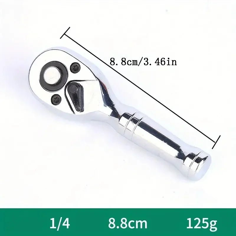 1/4 3/8 1/2 Inch Drive Stubby Ratchet Set with Short Handle Quick - Release Head Mini Ratchet Wrench Efficient Auto Repair Tool - Checkouts USA