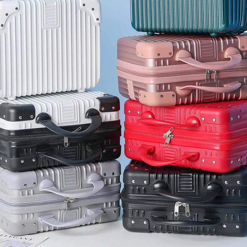 14 inch Mini Travel Suitcase Cosmetic Box Hand Luggage Organizer Makeup Case Small Password Box Boarding Case - Checkouts UK