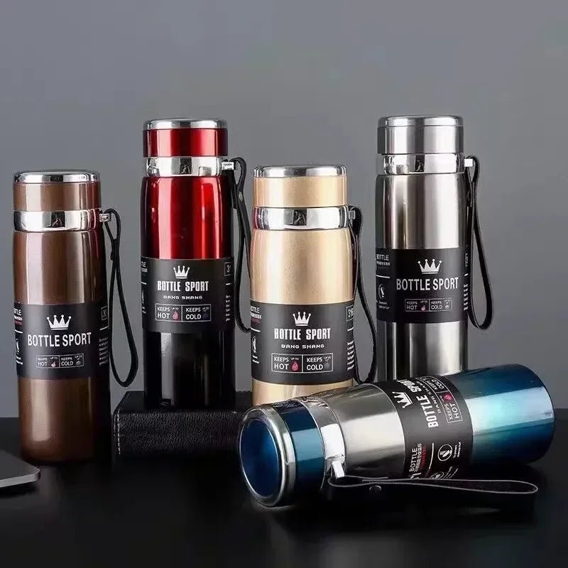 1L Thermal Water Bottle Keep Cold and Hot Water Bottle Thermos for Coffee Tea Vacuum Flasks Stainless Steel Thermos Bottle - Checkouts UK