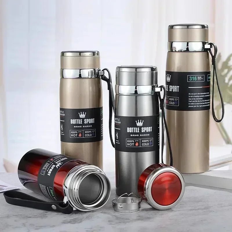 1L Thermal Water Bottle Keep Cold and Hot Water Bottle Thermos for Coffee Tea Vacuum Flasks Stainless Steel Thermos Bottle - Checkouts UK