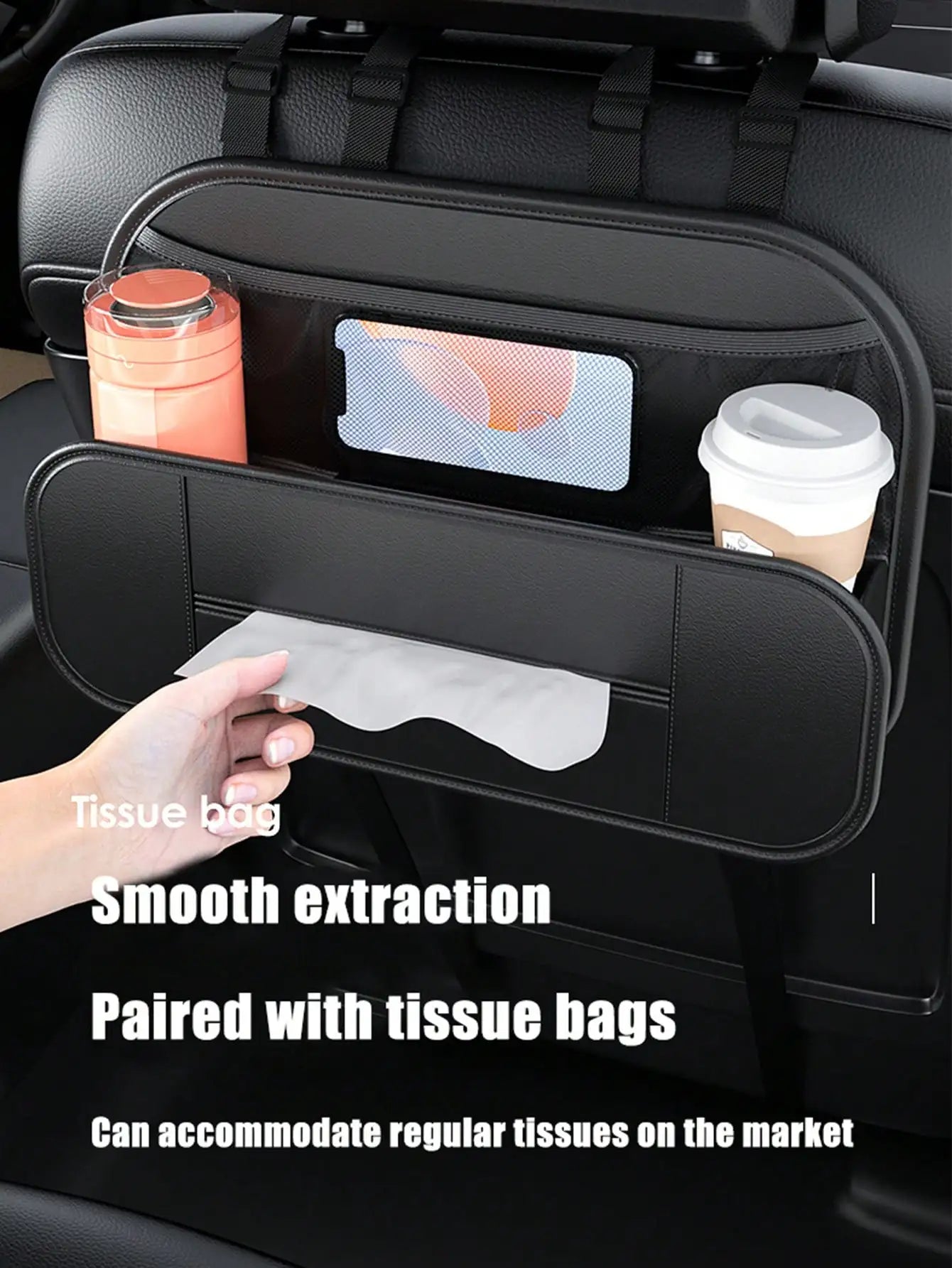 1pc Car Storage Bag, Rear Seat Organizer, Universal Vehicle - mounted Creative Car Decoration Storage Bag - Checkouts USA