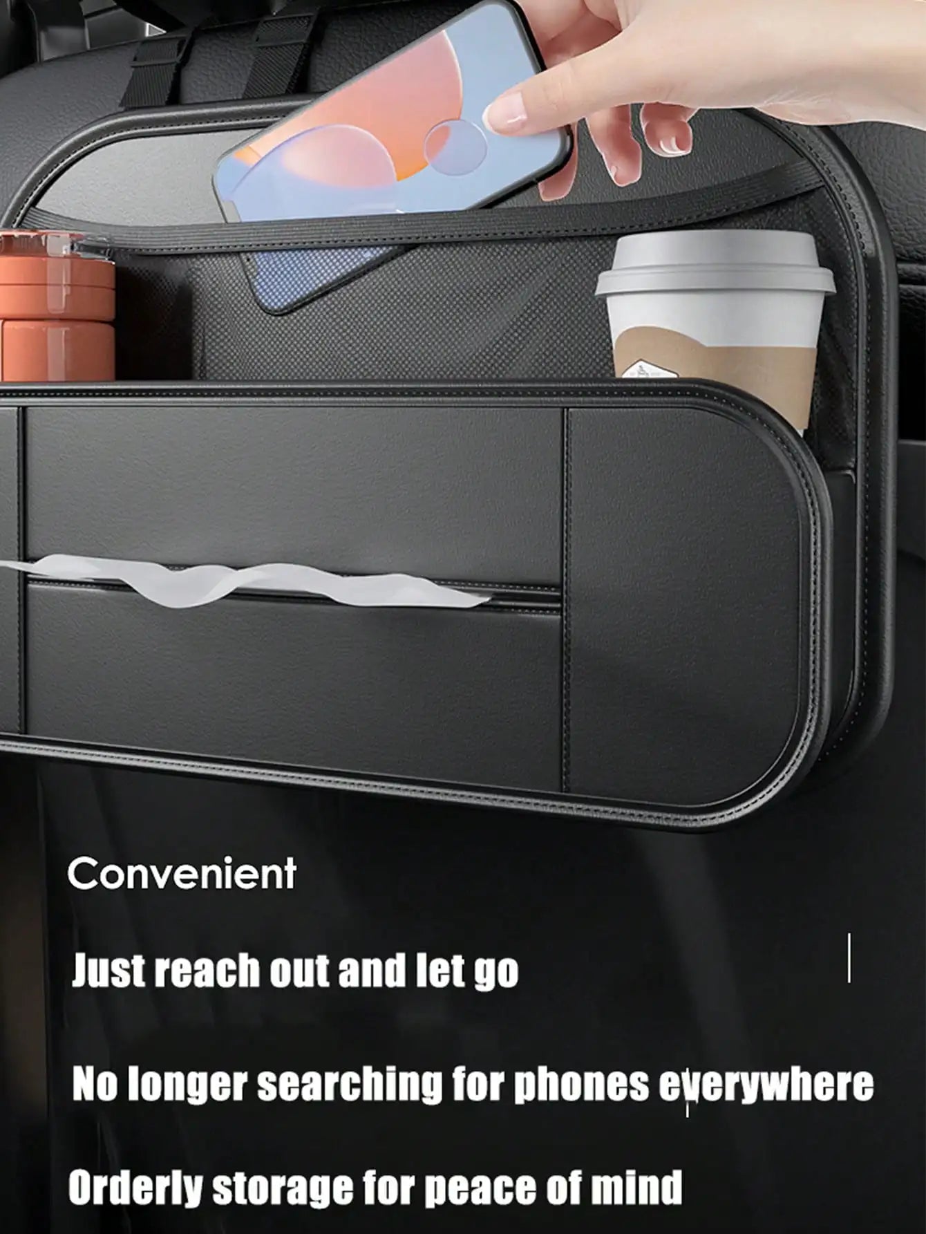 1pc Car Storage Bag, Rear Seat Organizer, Universal Vehicle - mounted Creative Car Decoration Storage Bag - Checkouts USA