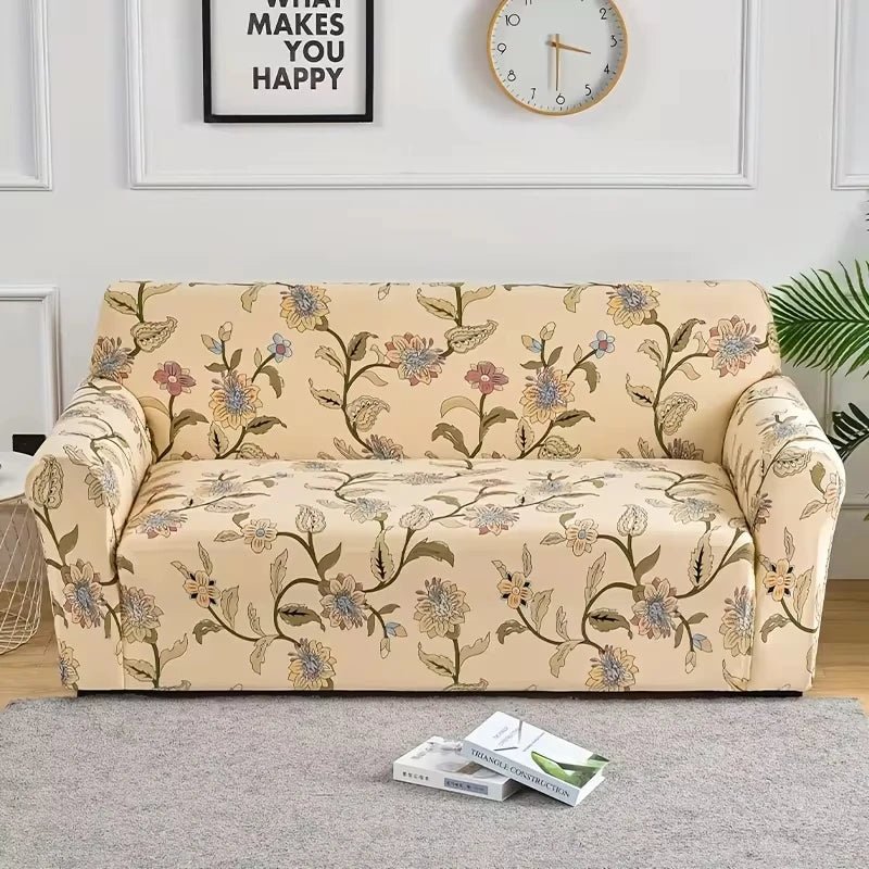 1pc Flower Printed Elastic Sofa Cover Antidirty Spandex Sofa Cover Furniture Protector for Bedroom Office Living Room Home Decor - Checkouts UK