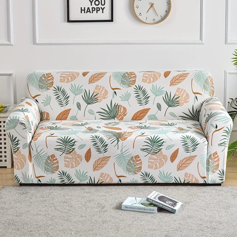 1pc Flower Printed Elastic Sofa Cover Antidirty Spandex Sofa Cover Furniture Protector for Bedroom Office Living Room Home Decor - Checkouts UK