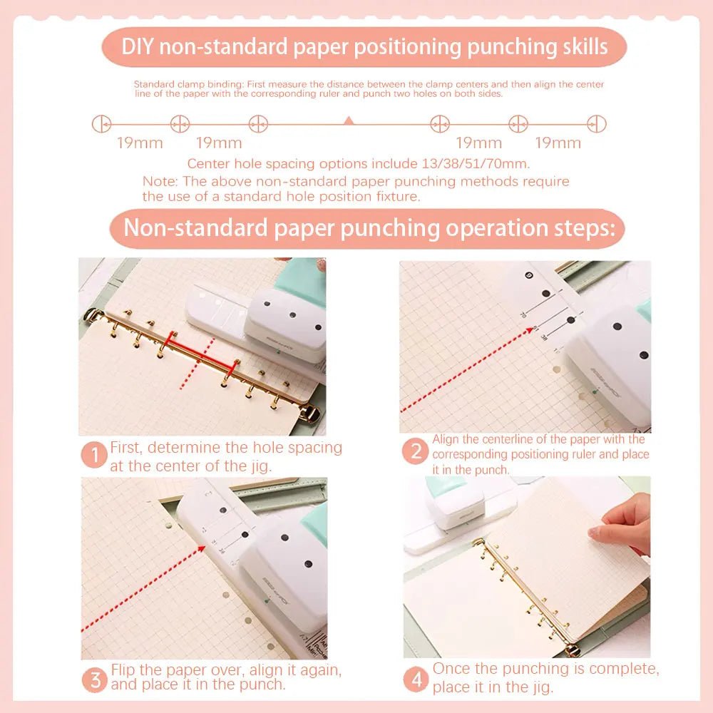 1PC high - value 3 - hole punch, 4mm loose - leaf rings, universal A5/A6/A7 paper, suitable for DIY planners and notebooks. - Checkouts USA