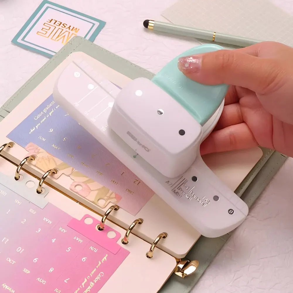 1PC high - value 3 - hole punch, 4mm loose - leaf rings, universal A5/A6/A7 paper, suitable for DIY planners and notebooks. - Checkouts USA