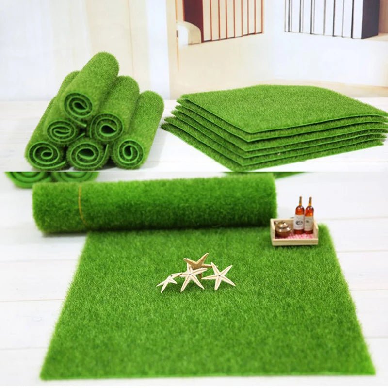 1Pc New 15cm Grass Mat Green Artificial Lawns Turf Carpets Fake Sod Garden Moss For Dollhouse Decals Toys - Checkouts UK