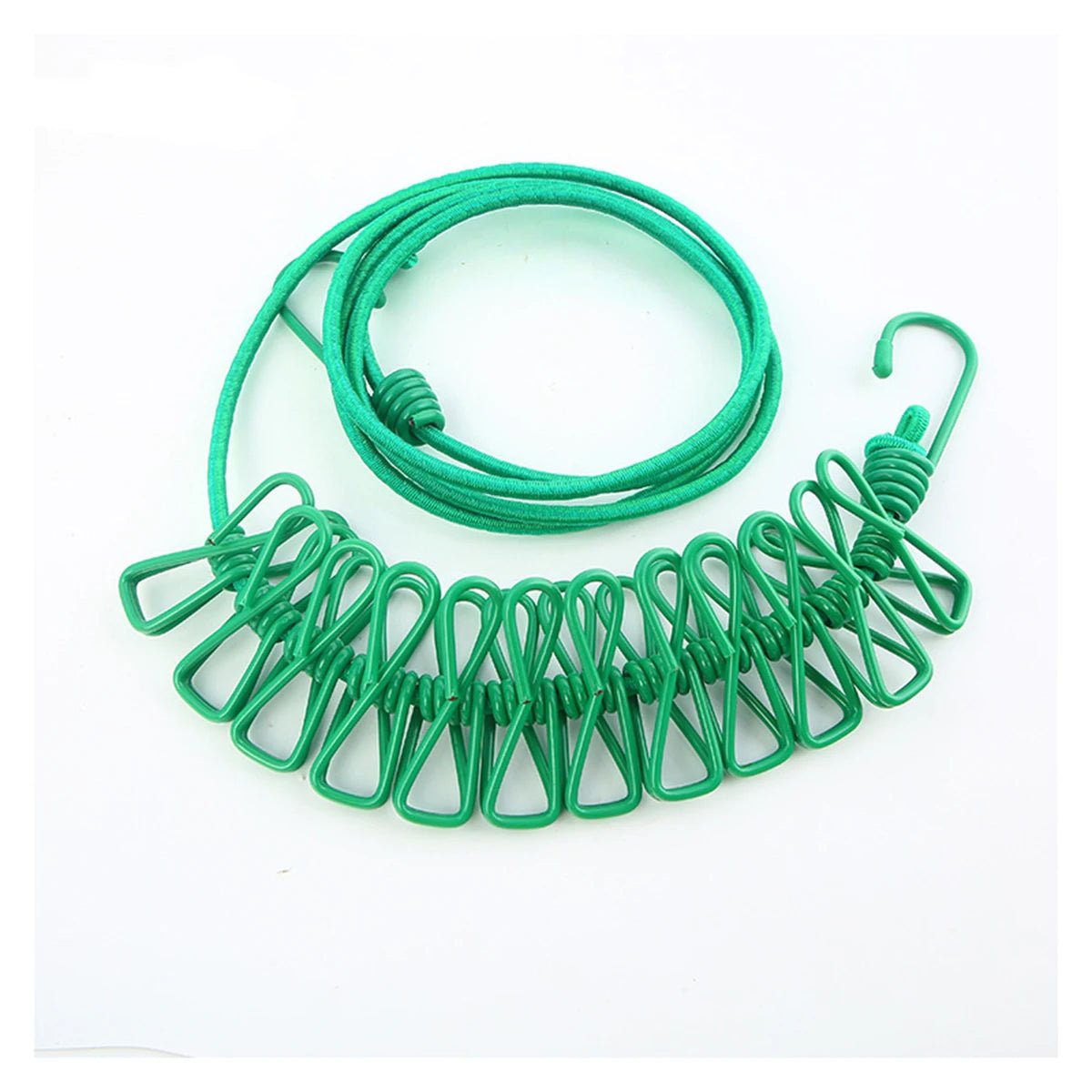 1pc Portable Travel Retractable Camping Adjustable Clothesline With 12pcs Clips, Drying Clothes For Outdoor And Indoor - Checkouts UK