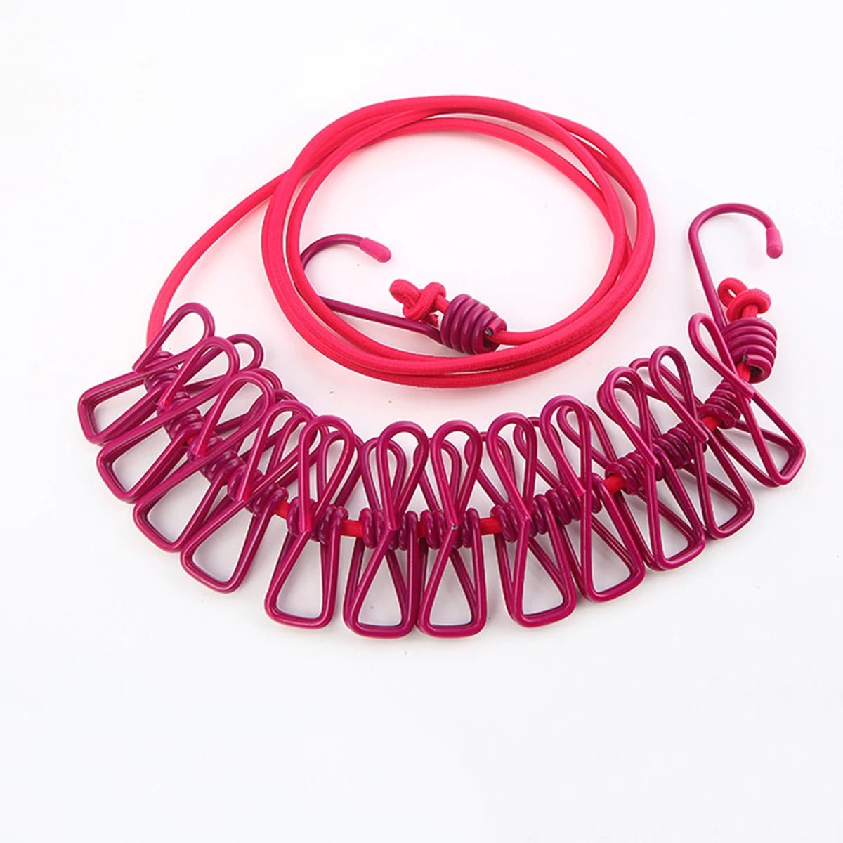 1pc Portable Travel Retractable Camping Adjustable Clothesline With 12pcs Clips, Drying Clothes For Outdoor And Indoor - Checkouts UK