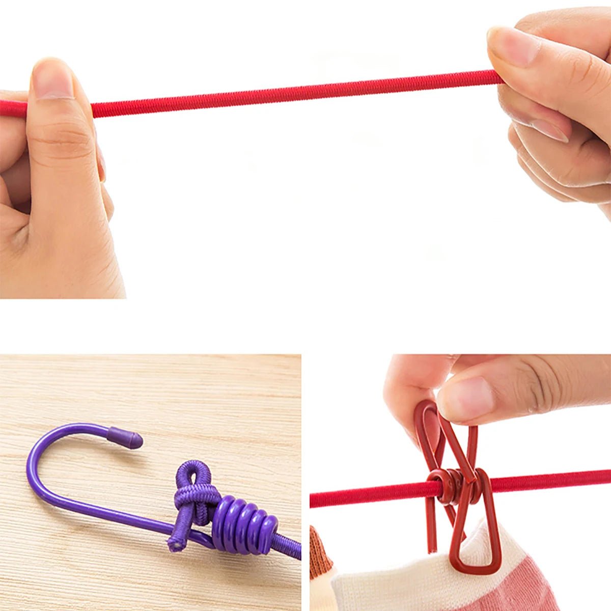 1pc Portable Travel Retractable Camping Adjustable Clothesline With 12pcs Clips, Drying Clothes For Outdoor And Indoor - Checkouts UK