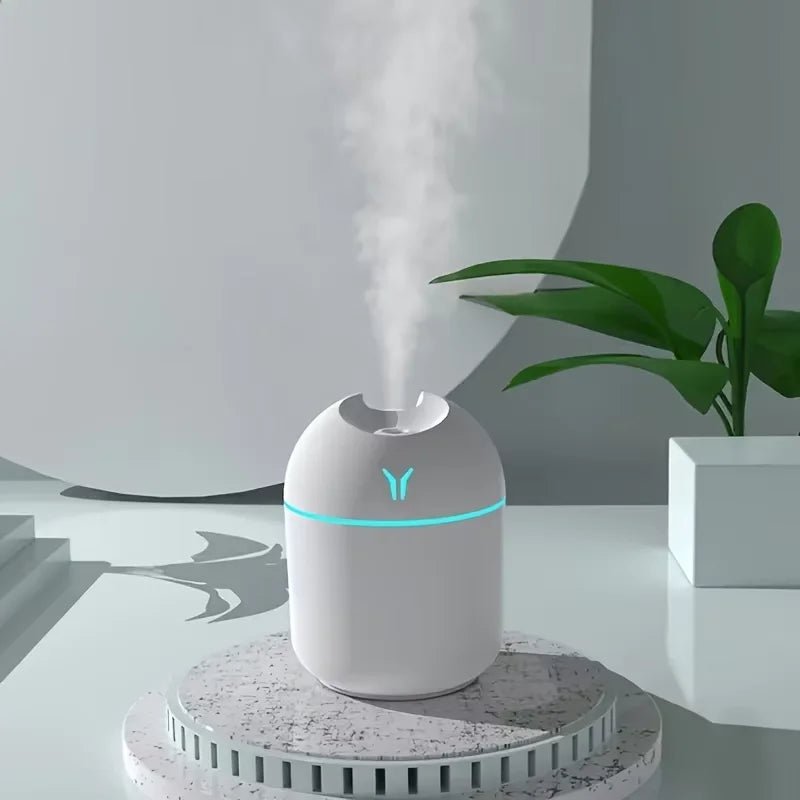 1pc Portable USB ultrasonic air humidifier, essential oil diffuser, car purifier with LED light romantic light - Checkouts UK