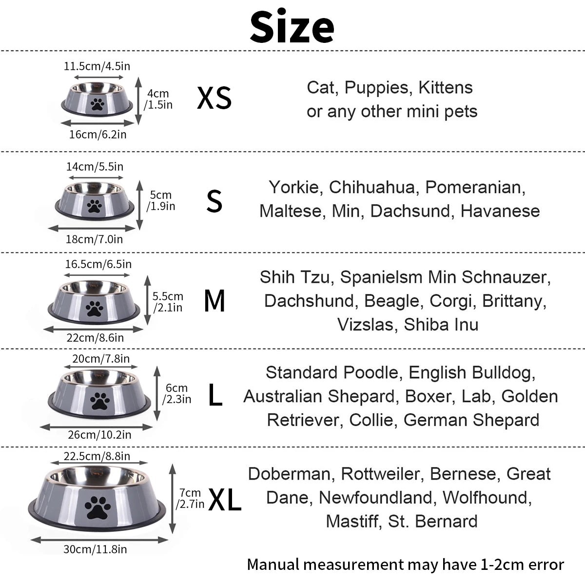 1PC Stainless Steel Pet Bowl Cat Bowl Dog Food Bowl Multi - Specification Anti - fall Food Bowl Food Bowl Feeding Pet Supplies - Furbury