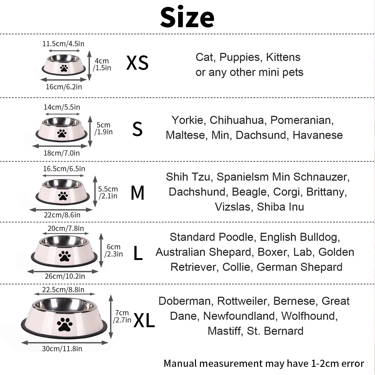 1PC Stainless Steel Pet Bowl Cat Bowl Dog Food Bowl Multi - Specification Anti - fall Food Bowl Food Bowl Feeding Pet Supplies - Furbury