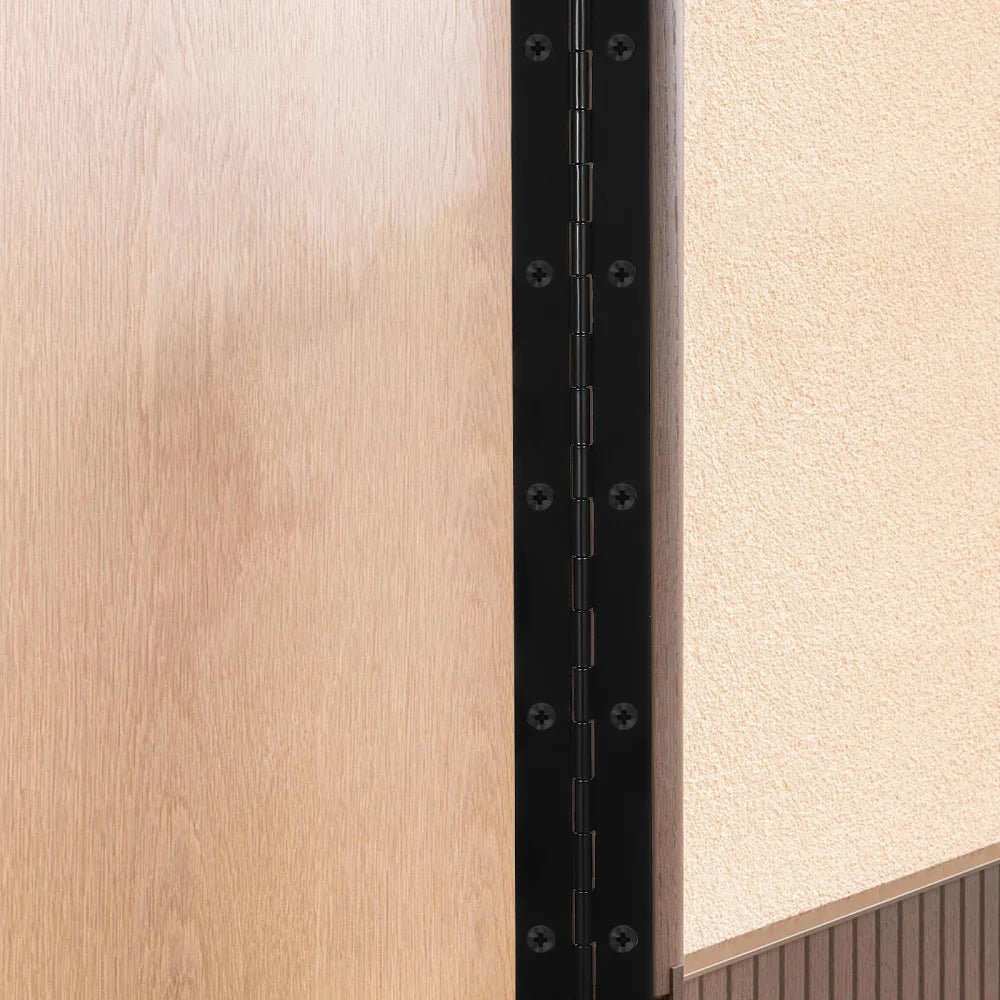 2 pcs Black Piano Long Hinge Wooden Box Hinge Table Chair Fixed Hinge Heavy Duty Iron Hinge With Screw Wear Resistant Hardware - Checkouts USA