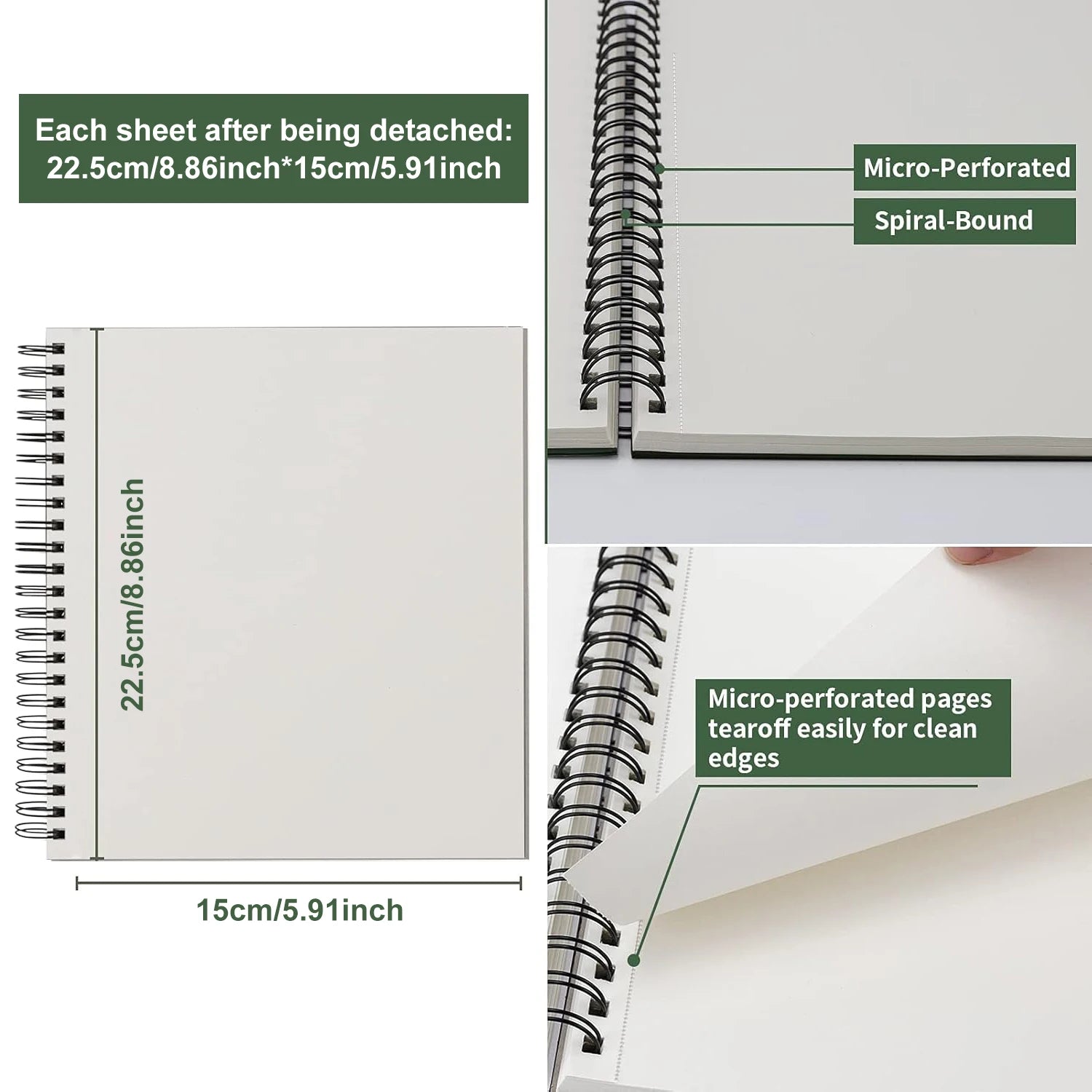 2 pcs/30 Sheet Thickened Spiral Sketchbook - Premium Quality Paper for Vibrant Colors & Smooth Drawing - For Art Students - Checkouts USA