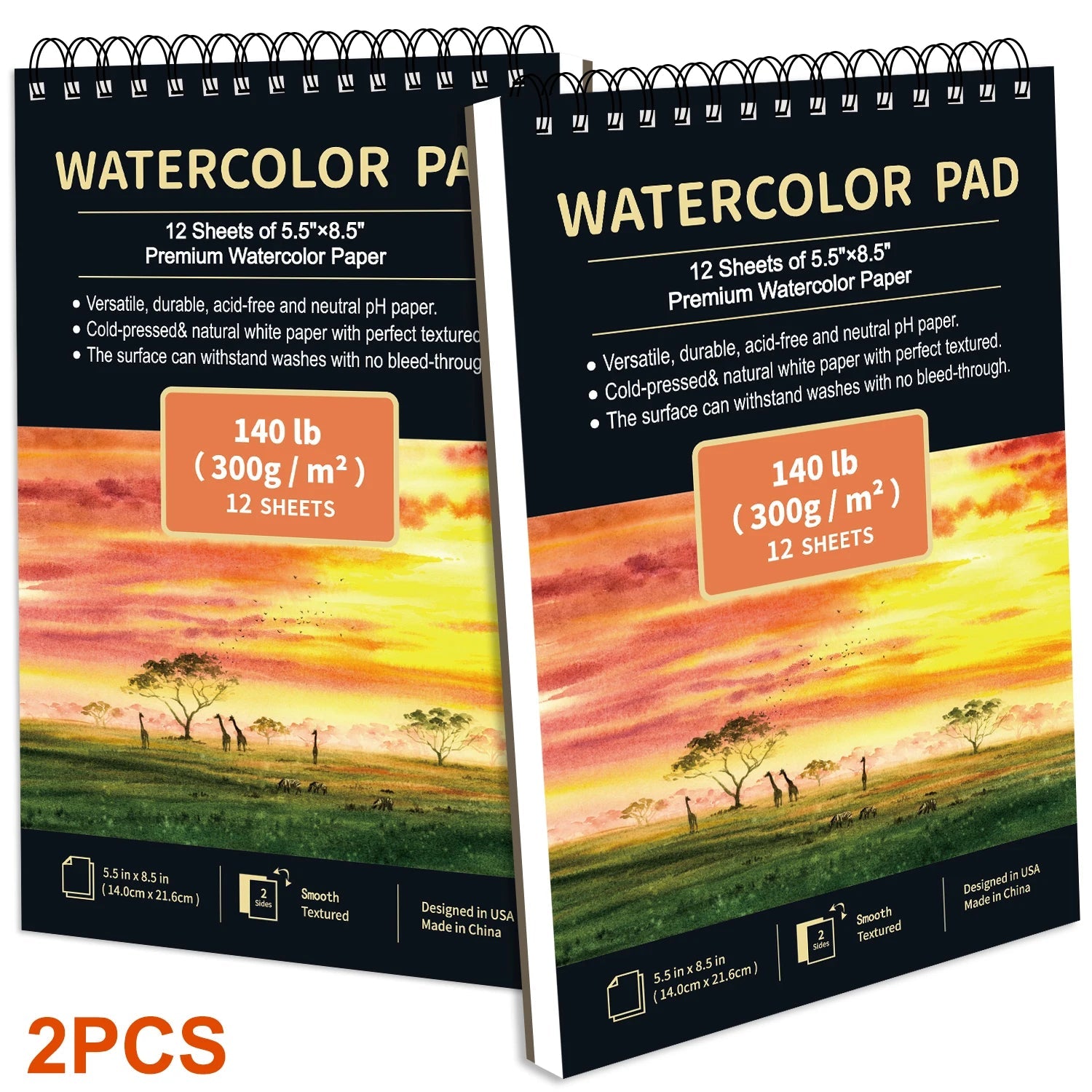 2 pcs/30 Sheet Thickened Spiral Sketchbook - Premium Quality Paper for Vibrant Colors & Smooth Drawing - For Art Students - Checkouts USA
