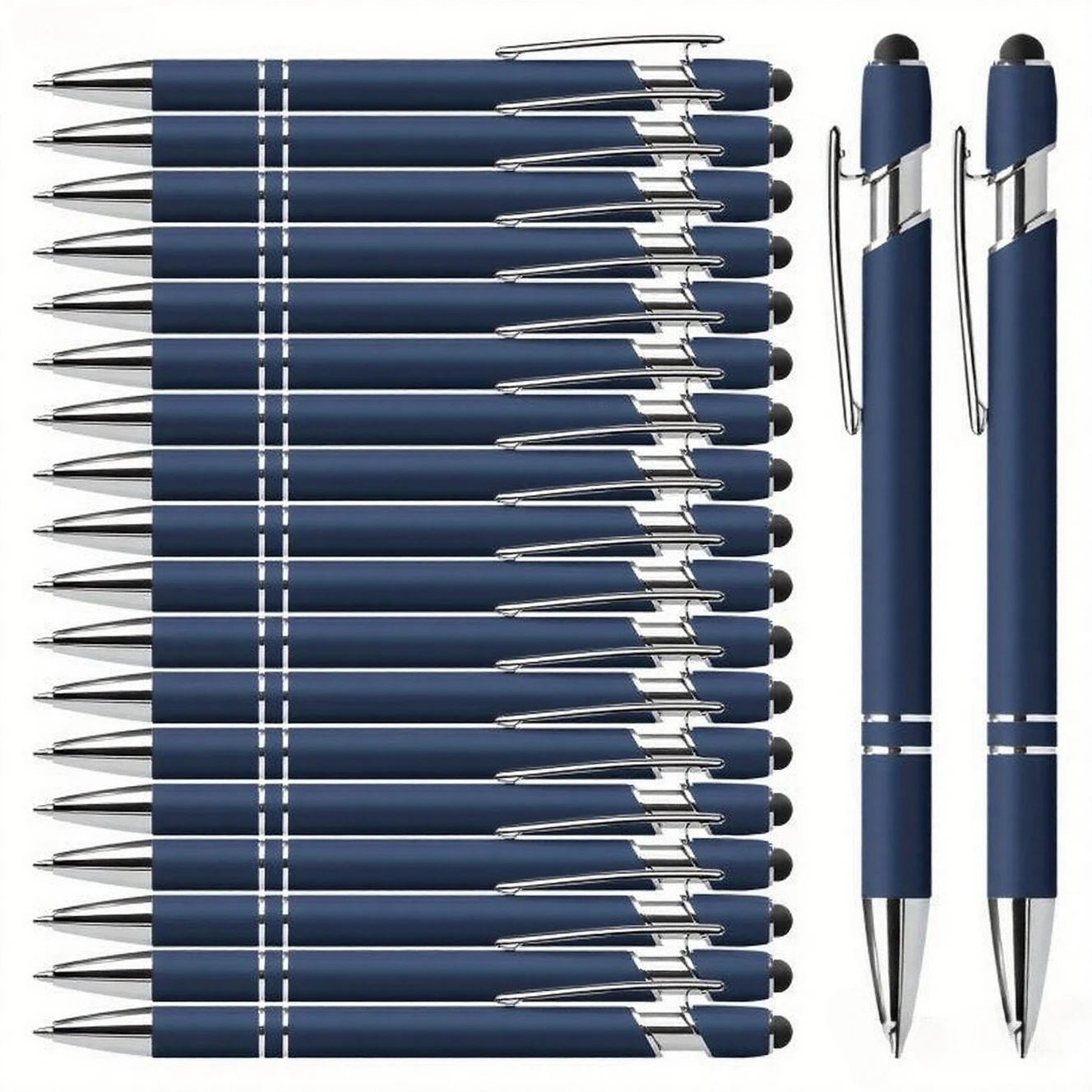 20 Personalized Pens with Stylus - Customizable Ballpoint Pen Set - Perfect for Office, School, Journaling, and Art Projects - Checkouts USA